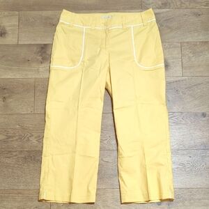 Ashworth Easy Essentials Golfing Cropped Trousers Ladies Yellow Luxe Old Money 6